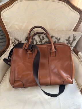 Coach Leather Weekender Bag - Brown